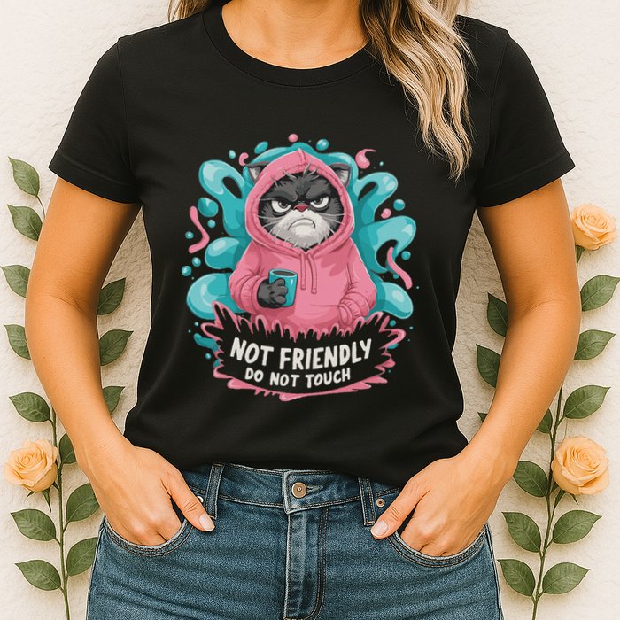 Sarcastic Loner Introvert Clothing Not Friendly Do Not Touch Womens T-Shirt