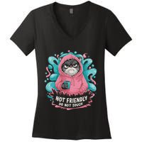 Sarcastic Loner Introvert Clothing Not Friendly Do Not Touch Women's V-Neck T-Shirt