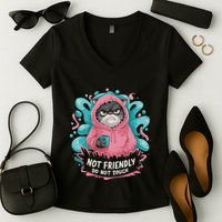 Sarcastic Loner Introvert Clothing Not Friendly Do Not Touch Women's V-Neck T-Shirt