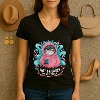 Sarcastic Loner Introvert Clothing Not Friendly Do Not Touch Women's V-Neck T-Shirt