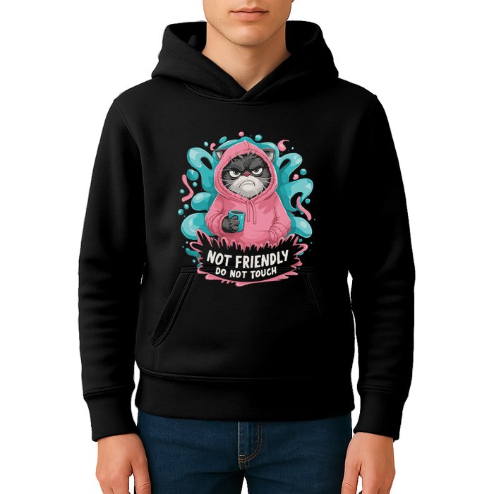 Sarcastic Loner Introvert Clothing Not Friendly Do Not Touch Kids Hoodie