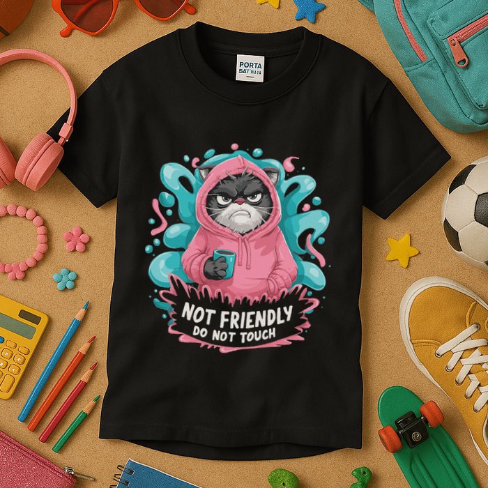 Sarcastic Loner Introvert Clothing Not Friendly Do Not Touch Kids T-Shirt