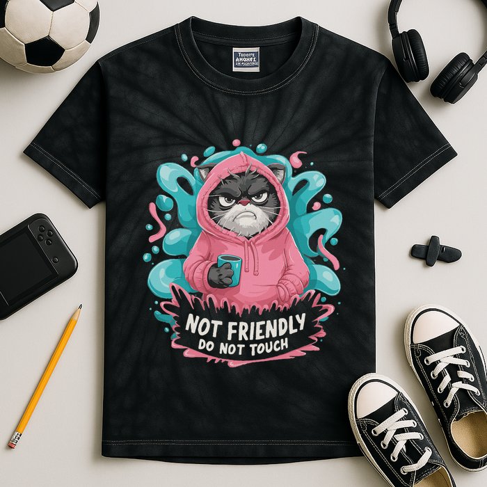 Sarcastic Loner Introvert Clothing Not Friendly Do Not Touch Kids Tie-Dye T-Shirt