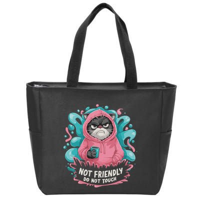 Sarcastic Loner Introvert Clothing Not Friendly Do Not Touch Zip Tote Bag