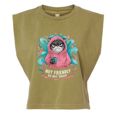 Sarcastic Loner Introvert Clothing Not Friendly Do Not Touch Garment-Dyed Women's Muscle Tee