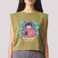 Sarcastic Loner Introvert Clothing Not Friendly Do Not Touch Garment-Dyed Women's Muscle Tee
