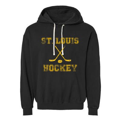 St. Louis Ice Hockey Sticks State Outile Stl Garment-Dyed Fleece Hoodie