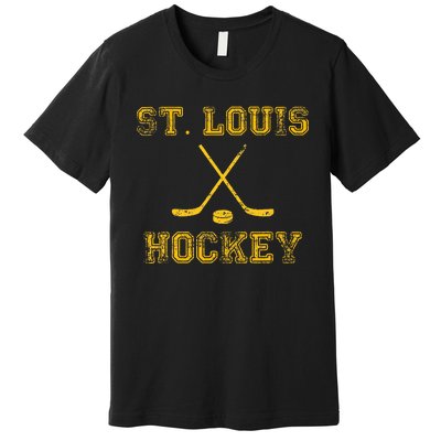 St. Louis Ice Hockey Sticks State Outile Stl Premium T-Shirt