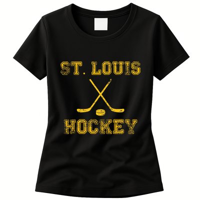 St. Louis Ice Hockey Sticks State Outile Stl Womens T-Shirt