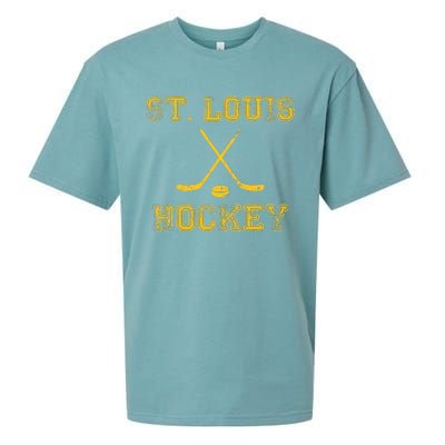 St. Louis Ice Hockey Sticks State Outile Stl Sueded Cloud Jersey T-Shirt