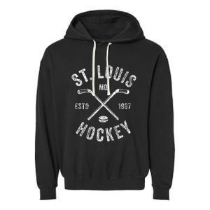 St. Louis Ice Hockey Crossed Sticks Garment-Dyed Fleece Hoodie