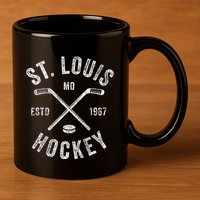 St. Louis Ice Hockey Crossed Sticks 11oz C Handle Ceramic Mug