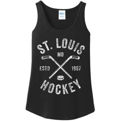 St. Louis Ice Hockey Crossed Sticks Ladies Essential Tank