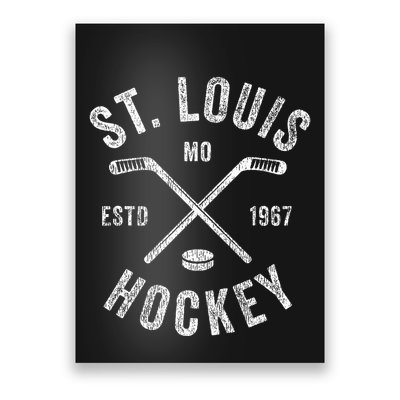 St. Louis Ice Hockey Crossed Sticks Poster