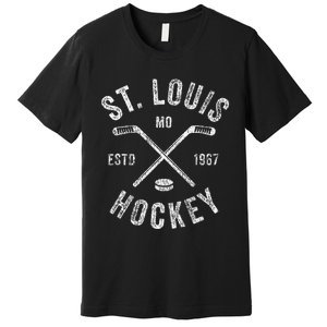 St. Louis Ice Hockey Crossed Sticks Premium T-Shirt