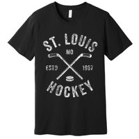 St. Louis Ice Hockey Crossed Sticks Premium T-Shirt