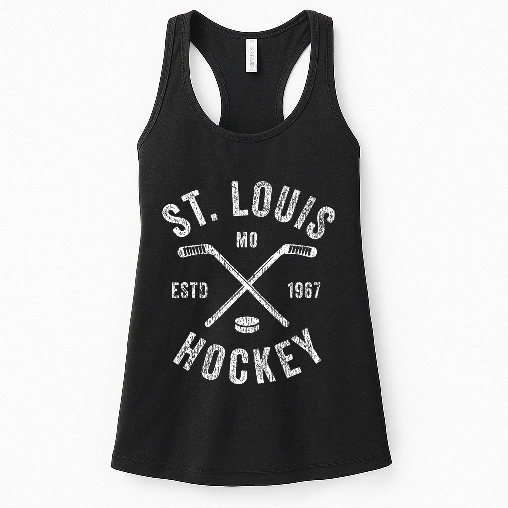 St. Louis Ice Hockey Crossed Sticks Womens Tank Top