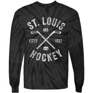 St. Louis Ice Hockey Crossed Sticks Tie-Dye Long Sleeve Shirt