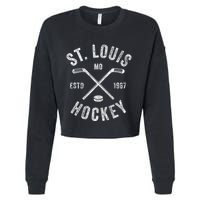 St. Louis Ice Hockey Crossed Sticks Cropped Pullover Crew