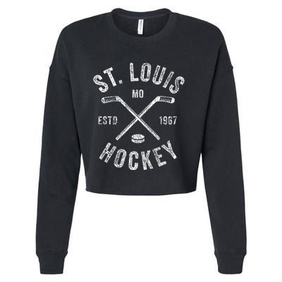 St. Louis Ice Hockey Crossed Sticks Cropped Pullover Crew