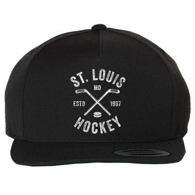 St. Louis Ice Hockey Crossed Sticks Wool Snapback Cap