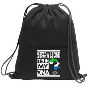 Sierra Leone Its In My DNA With Flag Africa Map Raised Fist Sweatshirt Cinch Pack Bag