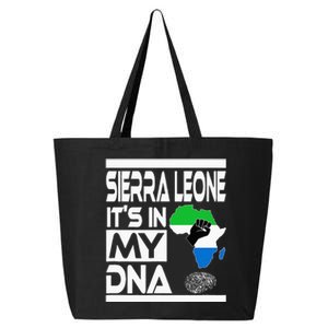 Sierra Leone Its In My DNA With Flag Africa Map Raised Fist 25L Jumbo Tote