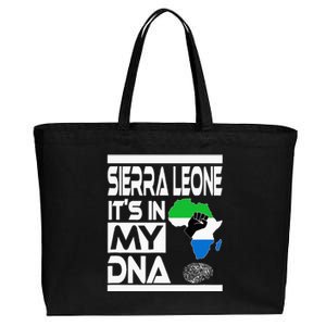 Sierra Leone Its In My DNA With Flag Africa Map Raised Fist Cotton Canvas Jumbo Tote