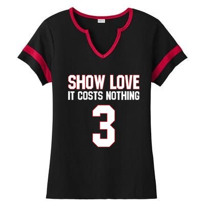 Show Love It Costs Nothing Love For 3 Pray For Damar Ladies Halftime Notch Neck Tee