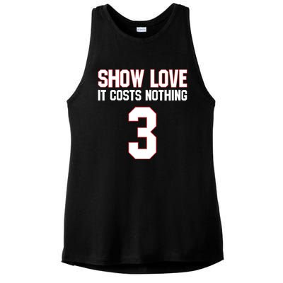 Show Love It Costs Nothing Love For 3 Pray For Damar Ladies PosiCharge Tri-Blend Wicking Tank