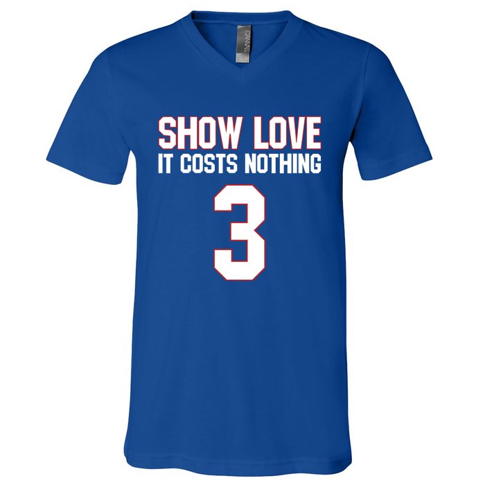 Show Love It Costs Nothing Love For 3 Pray For Damar V-Neck T-Shirt