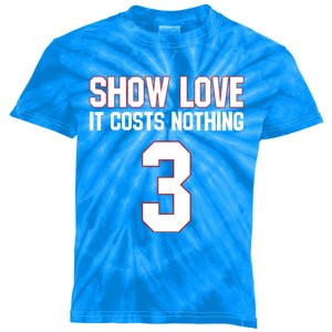 Show Love It Costs Nothing Love For 3 Pray For Damar Kids Tie-Dye T-Shirt