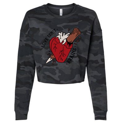 Spike Love Isn&X27;T Brains Heart Quote Cropped Pullover Crew