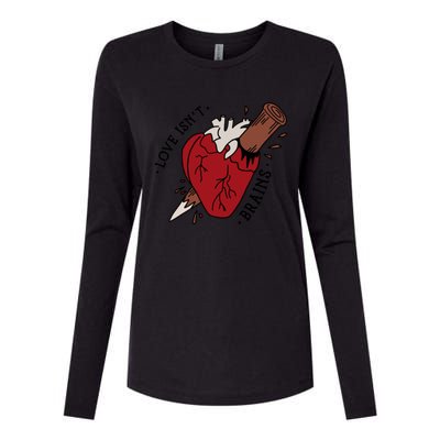 Spike Love Isn&X27;T Brains Heart Quote Womens Cotton Relaxed Long Sleeve T-Shirt