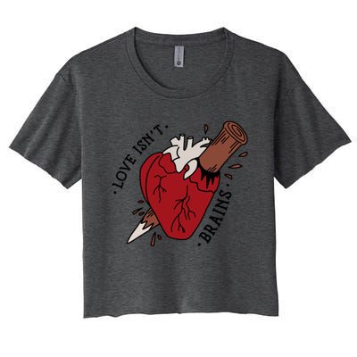 Spike Love Isn&X27;T Brains Heart Quote Women's Crop Top Tee