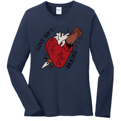 Spike Love Isn&X27;T Brains Heart Quote Ladies Long Sleeve Shirt