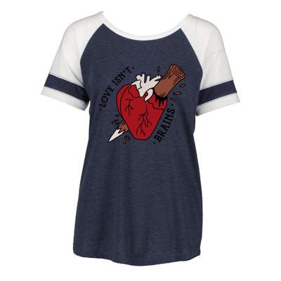 Spike Love Isn&X27;T Brains Heart Quote Enza Ladies Jersey Colorblock Tee