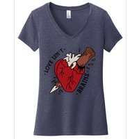 Spike Love Isn&X27;T Brains Heart Quote Women's V-Neck T-Shirt