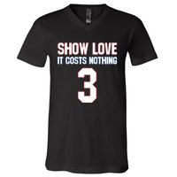 Show Love It Costs Nothing Love For 3 Pray For Damar V-Neck T-Shirt