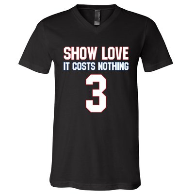 Show Love It Costs Nothing Love For 3 Pray For Damar V-Neck T-Shirt