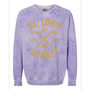 St. Louis Ice Hockey Hoodie Crossed Sticks Colorblast Crewneck Sweatshirt