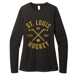 St. Louis Ice Hockey Hoodie Crossed Sticks Womens CVC Long Sleeve Shirt