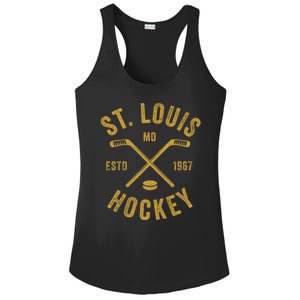 St. Louis Ice Hockey Hoodie Crossed Sticks Ladies PosiCharge Competitor Racerback Tank