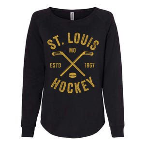 St. Louis Ice Hockey Hoodie Crossed Sticks Womens California Wash Sweatshirt