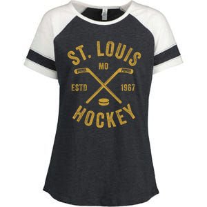 St. Louis Ice Hockey Hoodie Crossed Sticks Enza Ladies Jersey Colorblock Tee