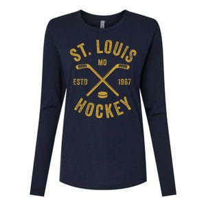 St. Louis Ice Hockey Hoodie Crossed Sticks Womens Cotton Relaxed Long Sleeve T-Shirt