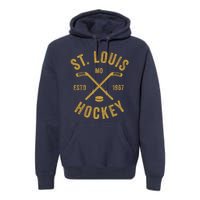 St. Louis Ice Hockey Hoodie Crossed Sticks Premium Hoodie