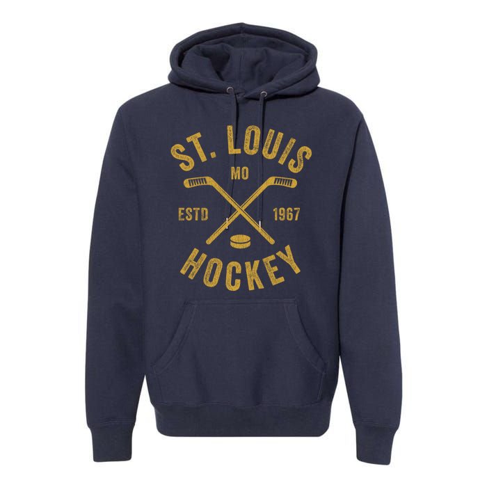 St. Louis Ice Hockey Hoodie Crossed Sticks Premium Hoodie