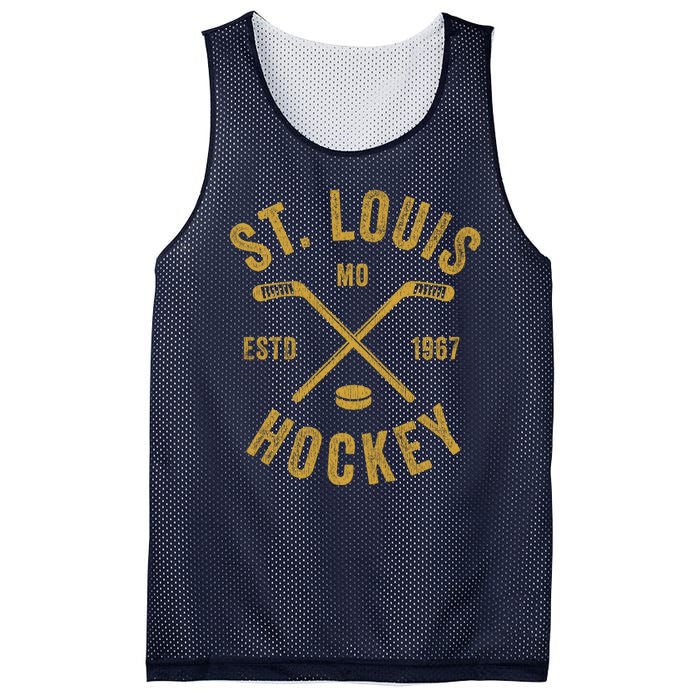 St. Louis Ice Hockey Hoodie Crossed Sticks Mesh Reversible Basketball Jersey Tank