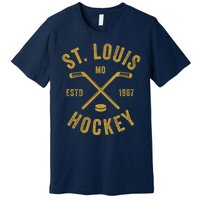 St. Louis Ice Hockey Hoodie Crossed Sticks Premium T-Shirt